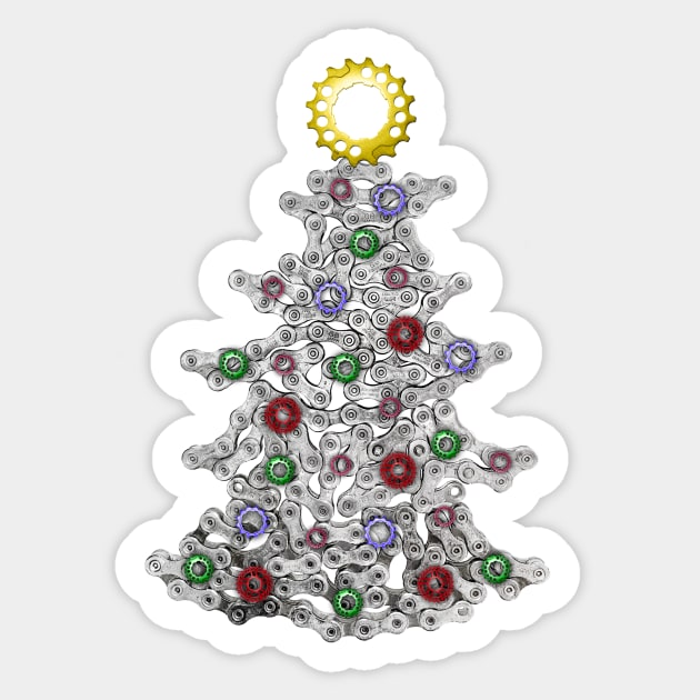 Bike Chain Cycling Christmas Tree Sticker by NeddyBetty